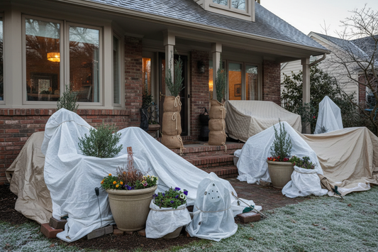 Preparing plants and flowers for a freeze