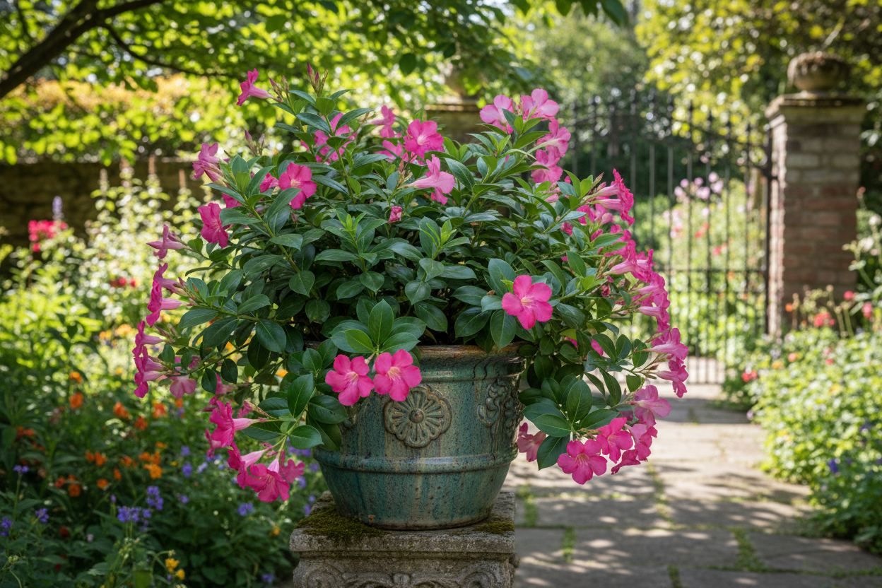 pink Dipladenia Plant in container